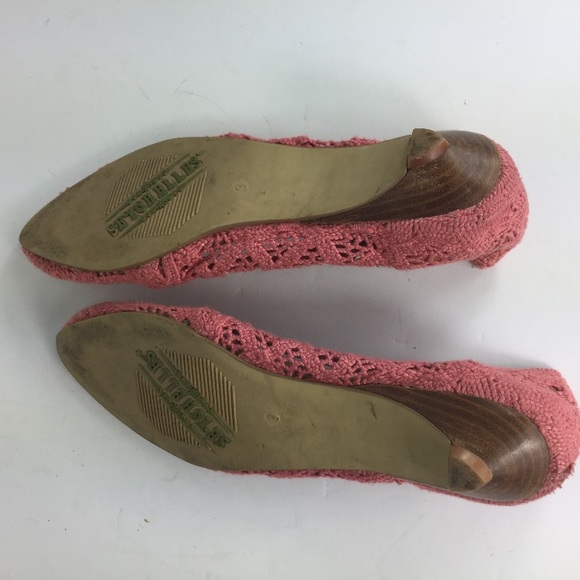 Seychelles Pink Embroidery Kitten Heels Flats - Picture 4 of 5